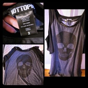 Skull shoulder cut out top